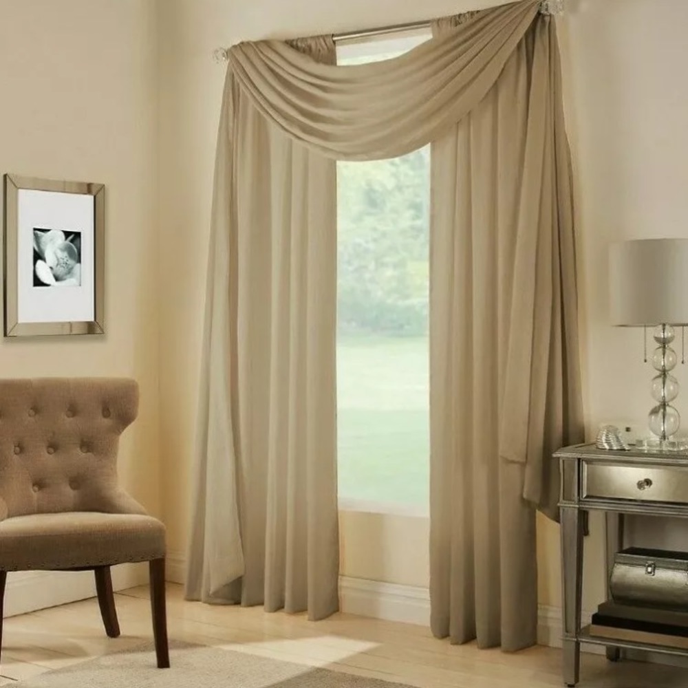 Midtown Window Scarf Valance Cream 48” W x 216” L